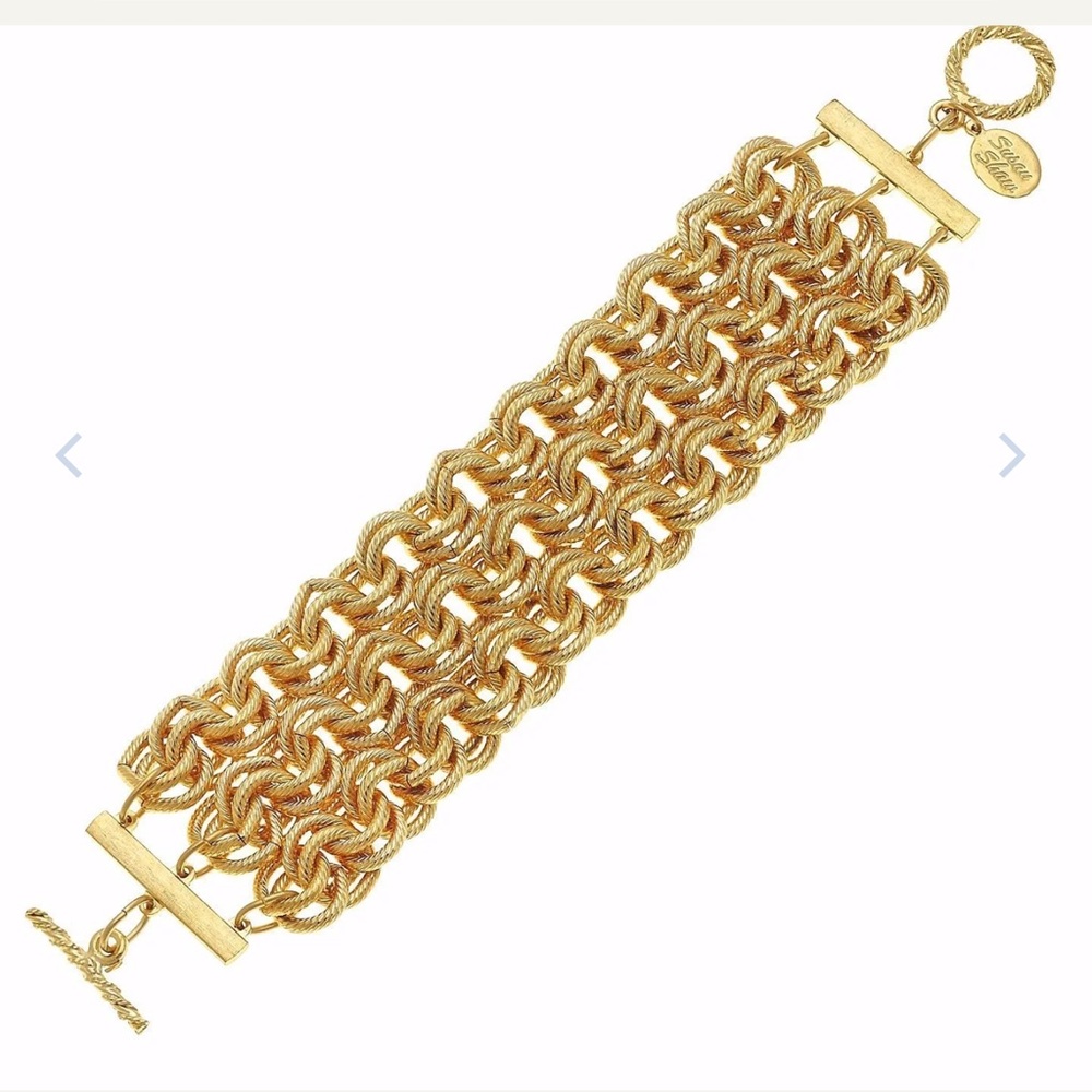 Susan Shaw Triple Strand Chain Bracelet
